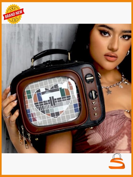 Retro TV Shaped Ita Bag Backpack with Pin Display Inserts main image 6